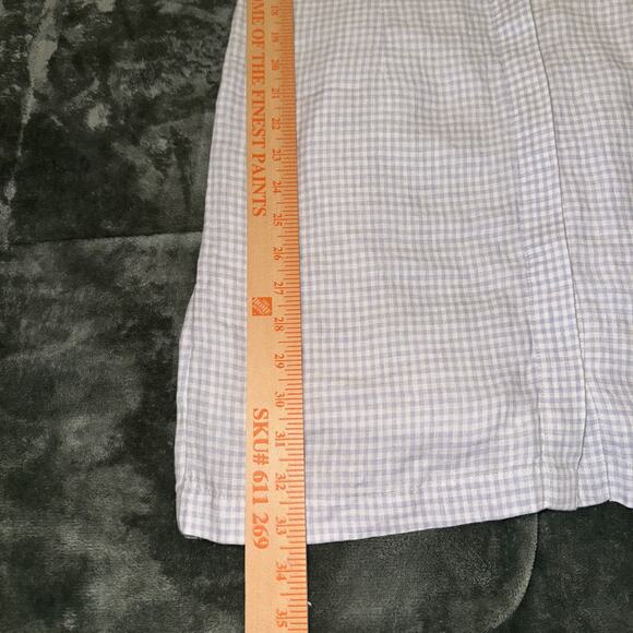 J. Crew Cottage Dress Women's 00 Blue White Gingham Linen Casual Puff Sleeve - Picture 8 of 10